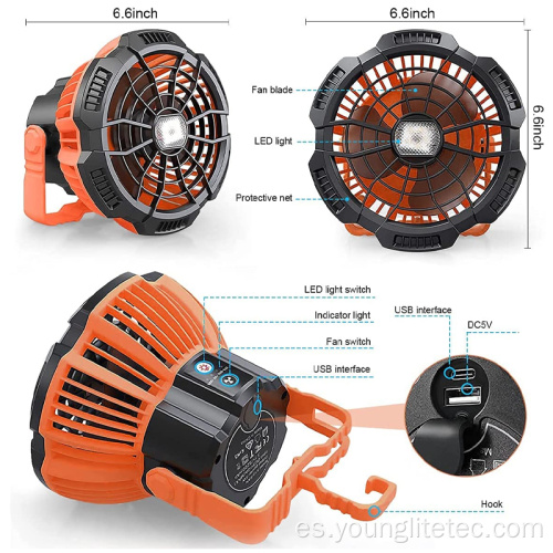 Control remoto multifuncional LED Camping Tienda de campaña Ventilador